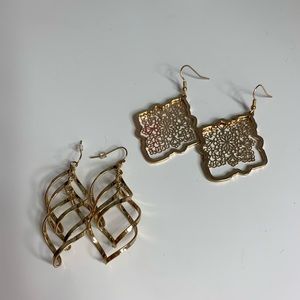 2 Pairs of Gold Earrings